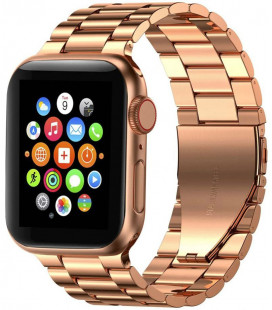 Rausvai auksinė apyrankė Apple Watch 4 / 5 / 6 / 7 / 8 / 9 / SE / Ultra 1 / 2 (42 / 44 / 45 / 49 mm) laikrodžiui "Tech-Protect"