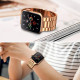 Rausvai auksinės spalvos apyrankė Apple Watch 4 / 5 / 6 / 7 / 8 / 9 / SE (38 / 40 / 41 mm) laikrodžiui "Tech-Protect Stainless"