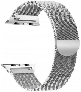 Sidabrinės spalvos apyrankė Apple Watch 4 / 5 / 6 / 7 / 8 / SE (38 / 40 / 41 mm) laikrodžiui "Tech-Protect Milaneseband"