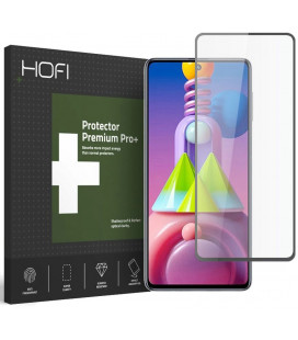 Juodas apsauginis grūdintas stiklas Samsung Galaxy M51 telefonui "HOFI Full Pro+"