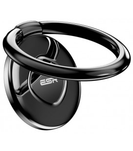 Juodas universalus telefono laikiklis ant piršto - žiedas "ESR Magnetic Phone Ring"