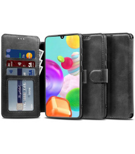 Juodas atverčiamas dėklas Samsung Galaxy M51 telefonui "Tech-protect Wallet"