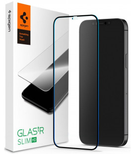 Apsauginis grūdintas stiklas Apple iPhone 12 Mini telefonui "Spigen Glas.TR Slim HD"