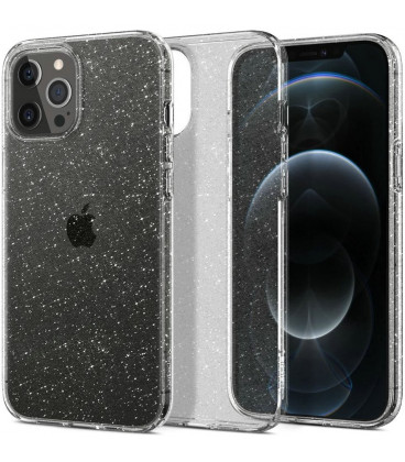 Skaidrus dėklas su blizgučiais Apple iPhone 12/12 Pro telefonui "Spigen Liquid Crystal Glitter"