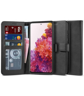 Juodas atverčiamas dėklas Samsung Galaxy S20 FE telefonui "Tech-protect Wallet 2"