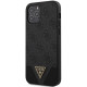 Pilkas dėklas Apple iPhone 12/12 Pro telefonui "GUHCP12MPU4GHBK Guess 4G Triangle Cover"