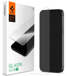 Apsauginis grūdintas stiklas Apple iPhone 12 Mini telefonui "Spigen Glas.TR Slim HD"