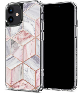 Rožinis dėklas Apple iPhone 12 Mini telefonui "Spigen Cyrill Pink Marble"