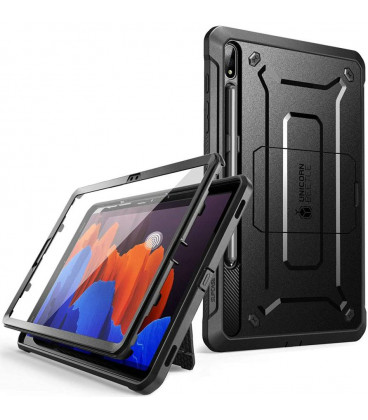 Juodas dėklas Samsung Galaxy Tab S7 Plus / S8 Plus 12.4 planšetei "Supcase Unicorn Beetle Pro"