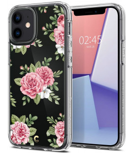 Dėklas su gėlėmis Apple iPhone 12 Mini telefonui "Spigen Cyrill Cecile Pink Floral"