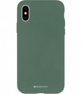 Dėklas Mercury Silicone Case Apple iPhone 12 mini tamsiai žalias