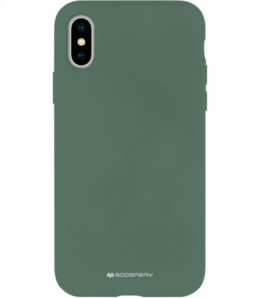 Dėklas Mercury Silicone Case Apple iPhone 12 Pro Max tamsiai žalias
