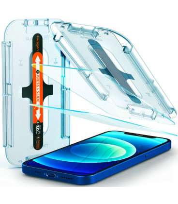 Apsauginis grūdintas stiklas Apple iPhone 12/12 Pro telefonui "Spigen Glas.TR EZ Fit"
