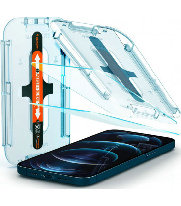 Apsauginis grūdintas stiklas Apple iPhone 12 Pro Max telefonui "Spigen Glas.TR EZ Fit"