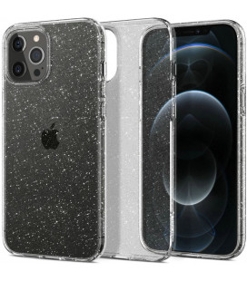 Skaidrus dėklas su blizgučiais Apple iPhone 12 Pro Max telefonui "Spigen Liquid Crystal Glitter"