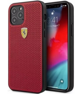 Raudonas dėklas Apple iPhone 12/12 Pro telefonui "FESPEHCP12MRE Ferrari Off Track Perforated Cover"