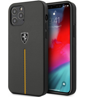 Tamsiai pilkas dėklas Apple iPhone 12/12 Pro telefonui "FEOMSHCP12MDG Ferrari Off Track Leather Cover"