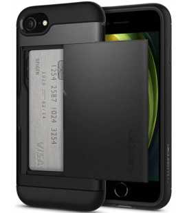Juodas dėklas Apple iPhone 7 / 8 / SE 2020 / SE 2022 telefonui "Spigen Slim Armor CS"
