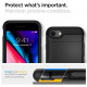 Juodas dėklas Apple iPhone 7 / 8 / SE 2020 / SE 2022 telefonui "Spigen Slim Armor CS"