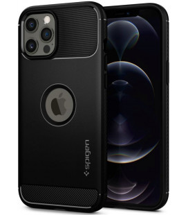 Juodas dėklas Apple iPhone 12 Pro Max telefonui "Spigen Rugged Armor"