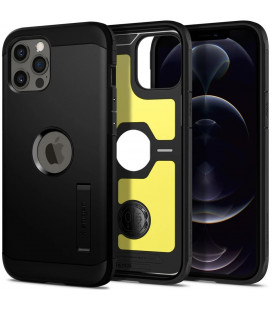 Juodas dėklas Apple iPhone 12 Pro Max telefonui "Spigen Tough Armor"