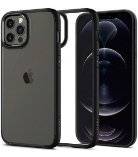 Juodas dėklas Apple iPhone 12 Pro Max telefonui "Spigen Ultra Hybrid"