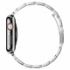 Sidabrinės spalvos apyrankė Apple Watch 4 / 5 / 6 / 7 / 8 / 9 / SE (38 / 40 / 41 mm) laikrodžiui "Spigen Modern Fit Band"