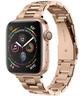 Rausvai auksinės spalvos apyrankė Apple Watch 4 / 5 / 6 / 7 / SE (38 / 40 / 41 mm) laikrodžiui "Spigen Modern Fit Band"