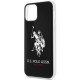 Juodas dėklas Apple iPhone 12/12 Pro telefonui "USHCP12MTPUHRBK U.S. Polo PC/TPU Big Horse Cover"