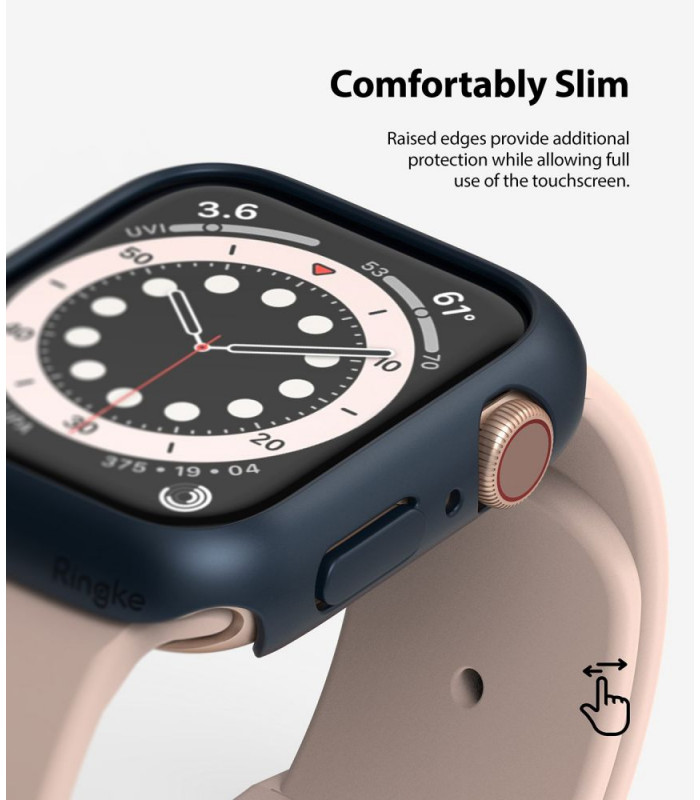Juodas ir skaidrus dėklai Apple Watch 4/5/6/SE (44mm) laikrodžiui \