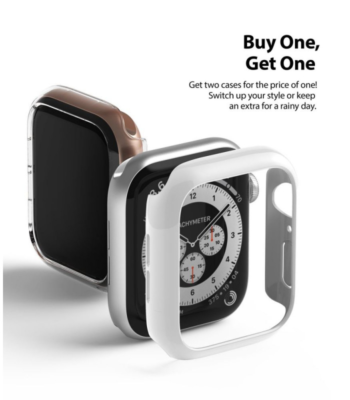 Juodas ir skaidrus dėklai Apple Watch 4/5/6/SE (44mm) laikrodžiui \