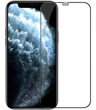 Juodas apsauginis grūdintas stiklas Apple iPhone 12/12 Pro telefonui "Nillkin Amazing 2.5D CP+ Pro"