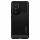 Juodas dėklas Samsung Galaxy S21 Ultra telefonui "Spigen Rugged Armor"