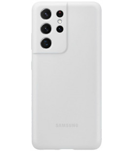 Originalus šviesiai pilkas dėklas "Silicone Cover" Samsung Galaxy S21 Ultra telefonui "EF-PG998TJE"