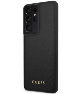 Juodas dėklas Samsung Galaxy S21 Ultra telefonui "GUHCS21LIGLBK Guess Iridescent Cover"