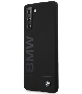 Juodas dėklas Samsung Galaxy S21 telefonui "BMHCS21SSLBLBK BMW Big Logo Silicone Cover"